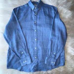 Men’s Baird McNutt 100% Irish Linen Dress Shirt – Murano – Size L – New Office